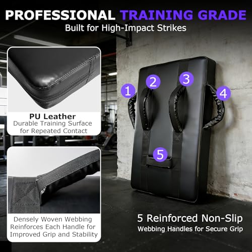 Football Blocking Pad with 5 Reinforced Handles, Multi-Sport Training Shield 23.6x15.7 inches