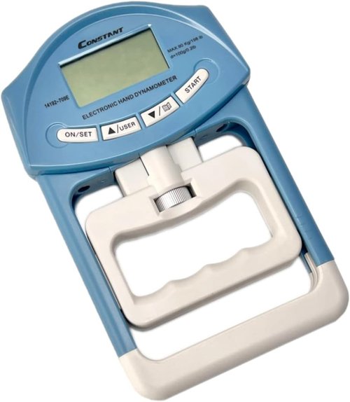 Digital Hand Dynamometer - 200 Lbs / 90 Kgs Grip Strength Tester with Auto Capture (Grey)