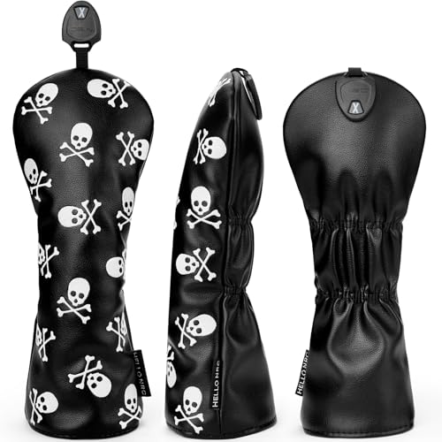 Skeleton Skull Golf Club Headcover for Fairway Wood and Hybrid - Black Variation