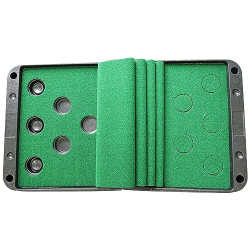 Fitvids Golf Pong Game Set, Putting Mat Indoor & Outdoor Golf Putters, 12 Hole Covers Putting Green Practice Training Aid Gifts for Home, Office, Backyard