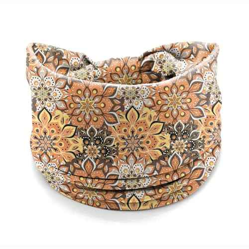 Boho Headbands for Women ? 4 Pack Wide Stretchy Turban Head Wraps, Floral Tribal Print Hair Bands for Yoga, Workout, Travel, Festival Accessories
