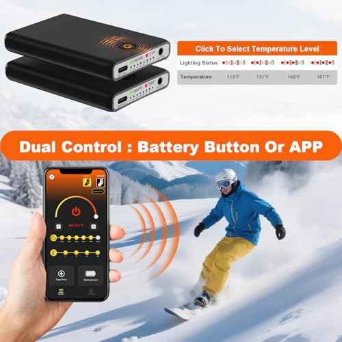 8000mAh*2 Heated Socks for Men Women with App Control,Large-Capacity Rechargeable Battery,360¡ÆHeating Warming,Electric Winter Socks,Foot Sole Heating,Foot Warmer for Skiing,Hiking,Hunting,Outdoor