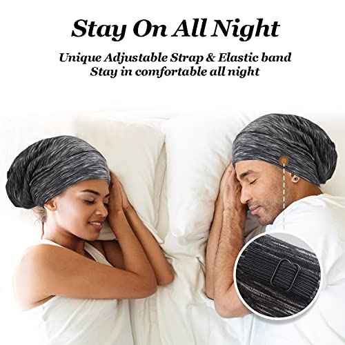 Satin Lined Curly Hair Sleep Cap, Adjustable Slouchy Sleep Hat, Frizzy Hair Locs Cap, Hair Protect Beanie