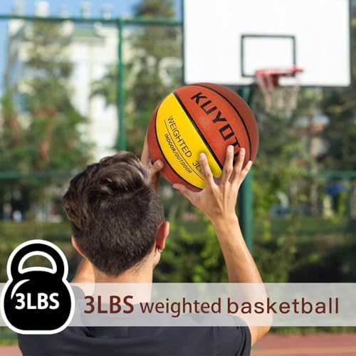 Weighted Basketball 3LBS 29.5 Inch Adult Training Equipment Brown Yellow Variation