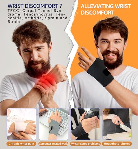 HiRui Ultra-Thin Elastic Wrist Brace Pack of 2 - Support & Pain Relief