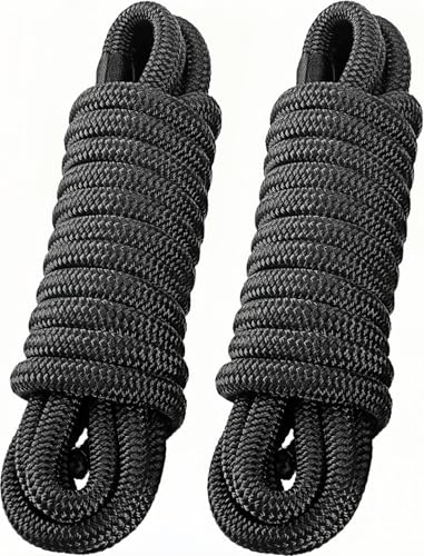 3/4 Inch x 25 Feet Marine Nylon Dock Lines with Loop - Pack of 2, Double Braided, High Strength