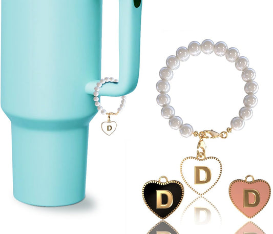 Rzjoke Stanley Charms for Handle - Cup Charm Personalized Water Bottle Letter, Initial Charm for Simple Modern Tumbler (Letter D)