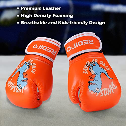 Kids Boxing Gloves for Boys and Girls, Youth Training Gloves, Orange 4 OZ