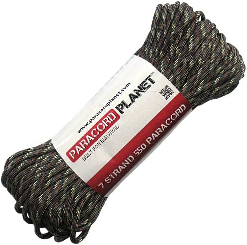 Paracord Planet 550 lb, 50' Foot Hank, Parachute Cord. Also Known as Paracord Rope, Parachute Rope, Utility Cord, Tactical Cord, and Military Cord. USA Made to Provide Durability and Strength.