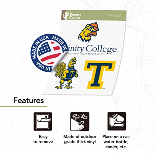 Campus Spirit Vinyl Sticker Sheet for Trinity Bantams - Weatherproof Decal