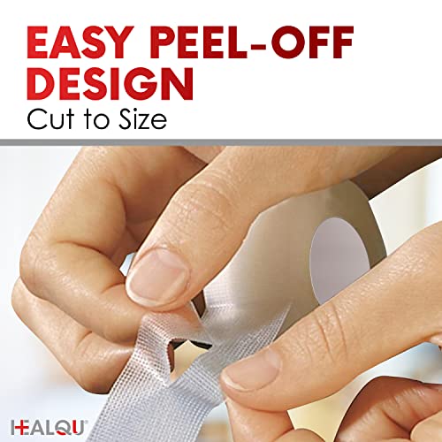 Healqu Transparent Medical Tape - 12 Rolls of 1" x 10yd Surgical Tape for Sensitive Skin