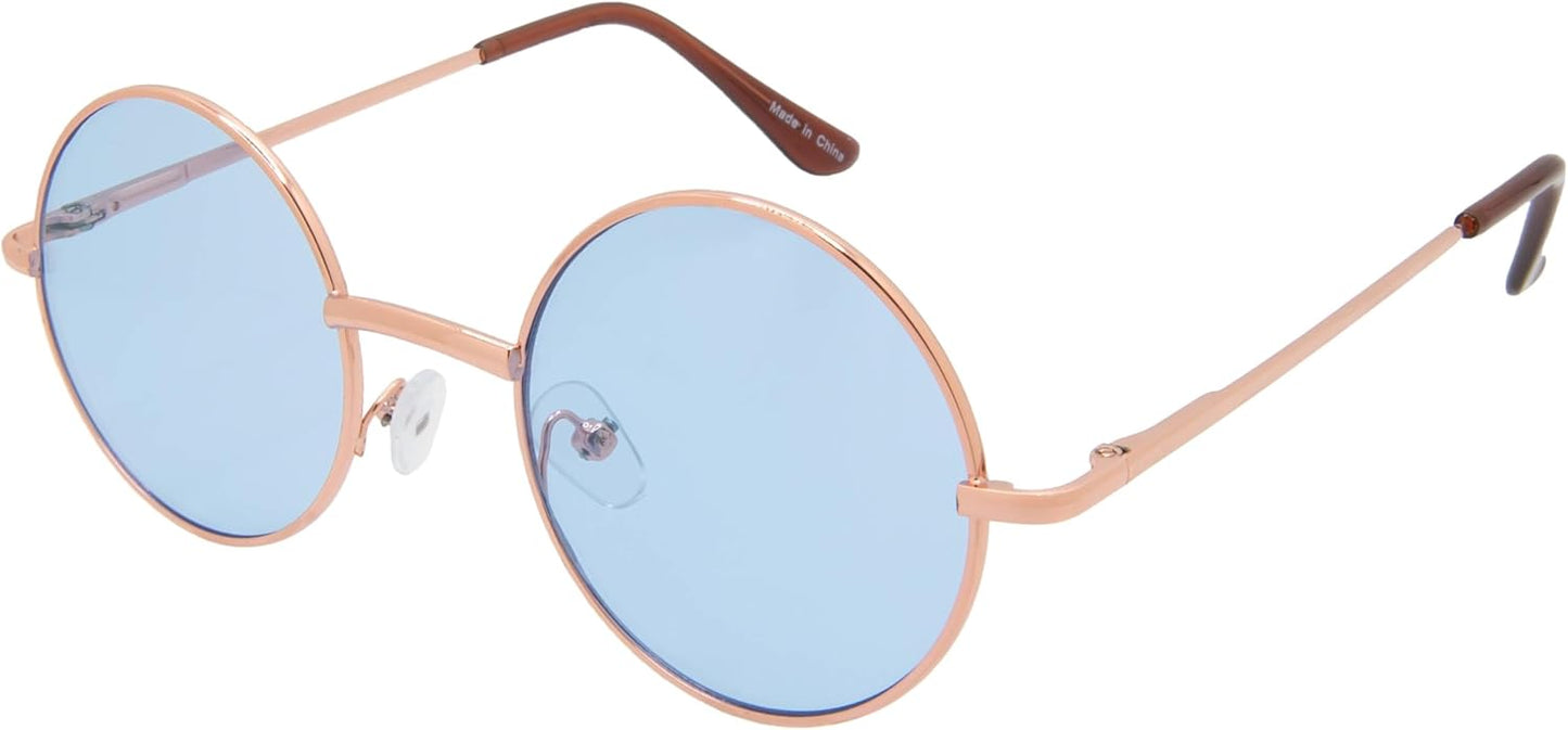 OWL Round Sunglasses Metal Frame Hippie Sunglasses UV400 Polycarbonate Circle Lens John Lennon Sunglasses for Men Women