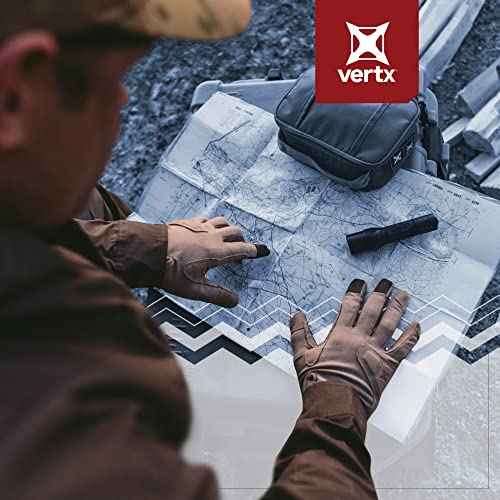 Vertx Mens Gloves, Breathable, Touch Screen Compatible Leather Palm, Removable Index Finger