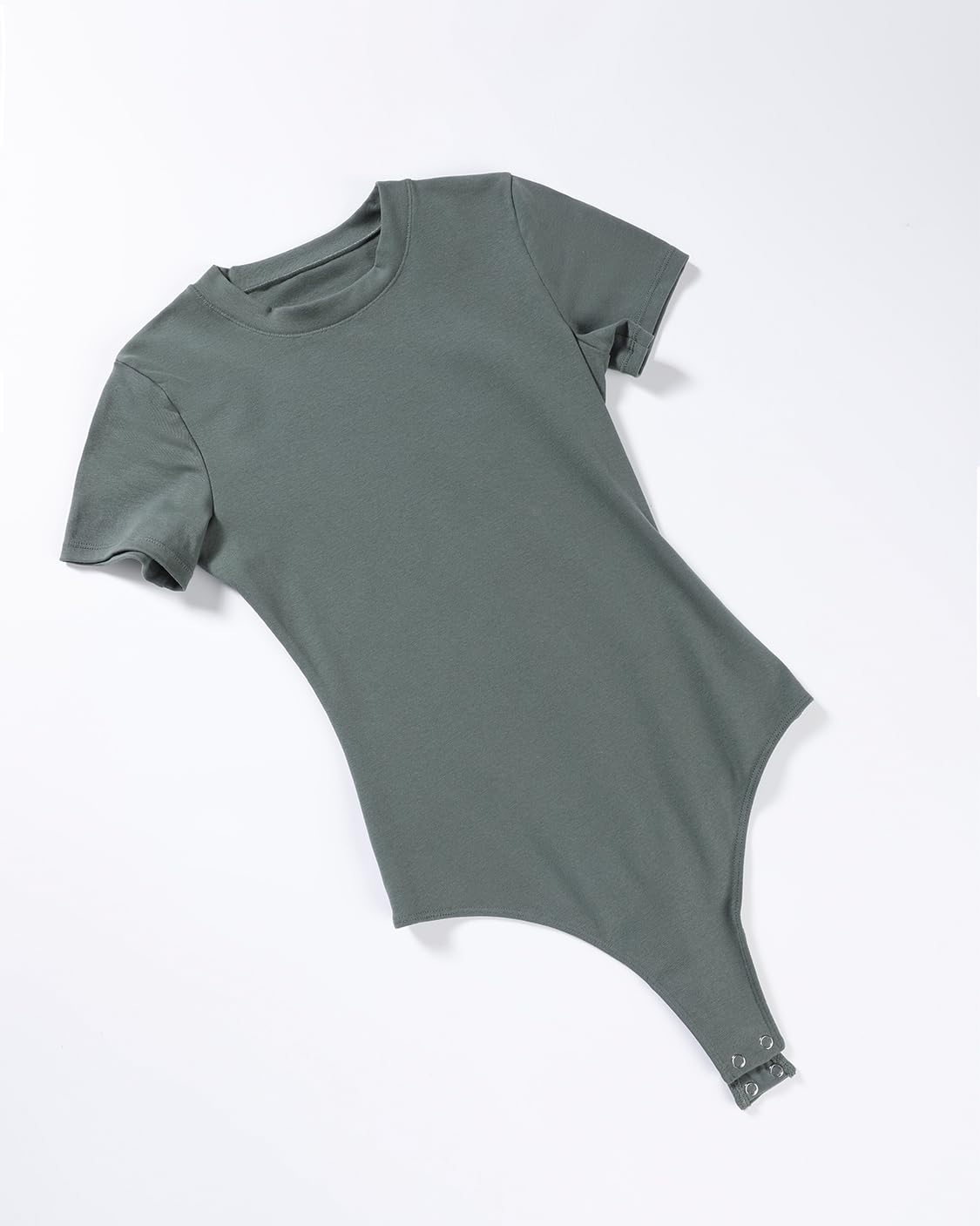 AUROLA Everyday Crew Neck Bodysuits Shirts,Going Out Short Sleeve Casual Basic Stretchy Fashion One Piece,Green Pine,S