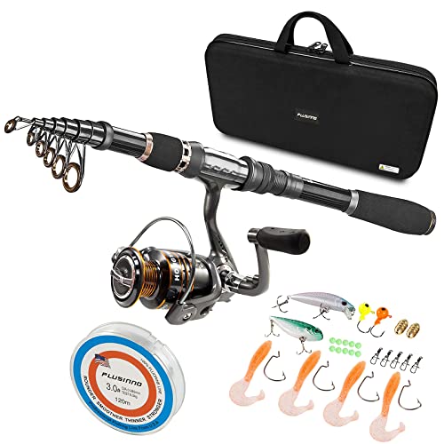 Telescopic Fishing Rod and Reel Combo Kit with Carrier Case - 2.1m