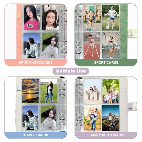 White KPOP A5 6 Ring Photocard Binder with 240 Pockets - Embossed PU Leather