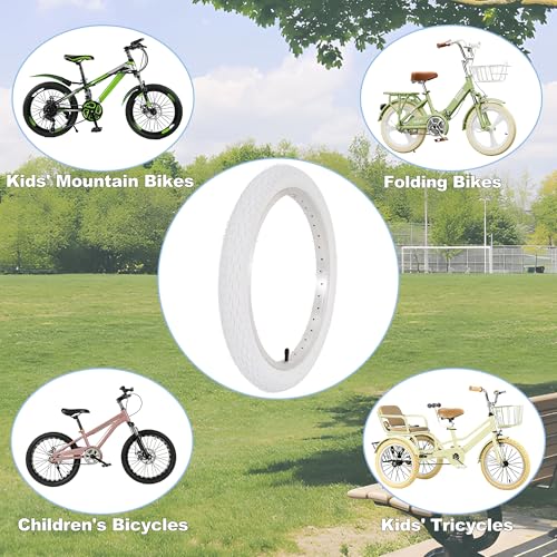 Kids 18 Inch Bicycle Tire and Tube Set - White, 2.125 Size, All Terrain