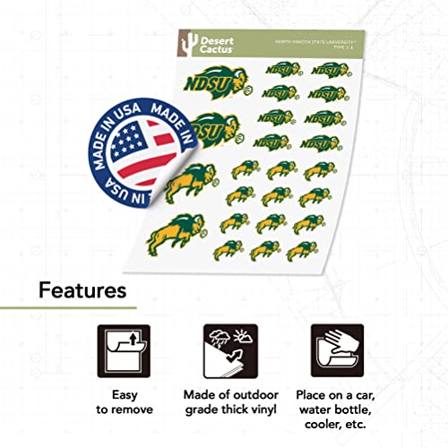North Dakota State University Bison Sticker Decal - 8.5 x 11 Inches - Outdoor Vinyl