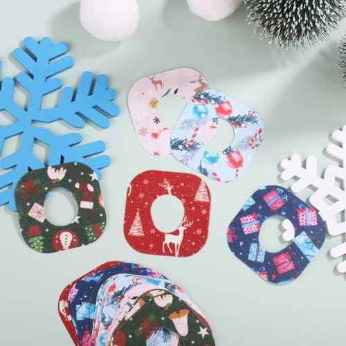 25pcs Adhesive Over Patches for Dexcom G7, Christmas Waterproof CGM Sensor Cover Tapes, Non-Woven Fabric Reindeer Christmas Tree Sensor Sticker, Blood Sugar Monitor Overpatches for Dexcom Accessories