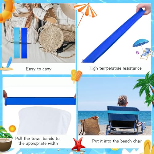 8 Pack Beach Towel Bands Stretchable for Cruise Chairs, Beach Band for Pool, 2025 Must Haves Cruise Accessories, Perfect Alternatives for Pool Lounge Chair Towel Clips
