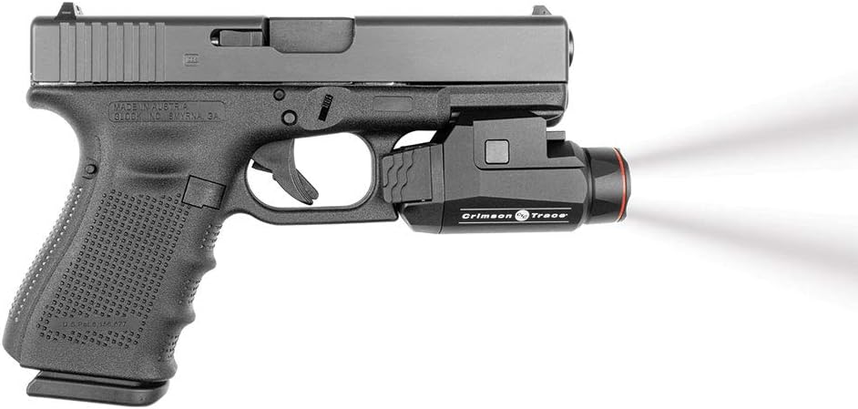 Crimson Trace CMR-208 Universal Rail Master Tactical Light with 2 Mode Flashlight and Instant Activation for Pic Rail Mounts, Shooting, Competition and Range , Black
