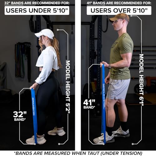 32-Inch Resistance Training Bands - Orange (2-15 lbs) for Under 5'10" Fitness
