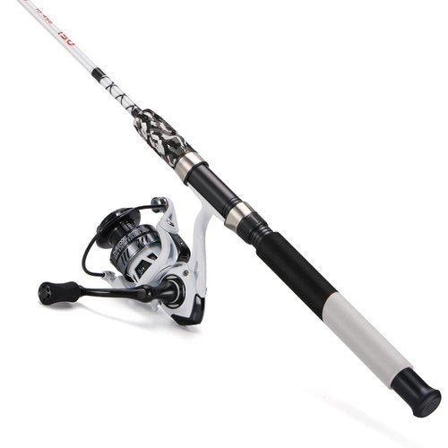 Sougayilang Spinning Reel and 2-Piece Fishing Rod Combo, Durable Graphite & Fiberglass Rod, Split-Grip Cork Handle,Right/Left Handle Position(7FT)