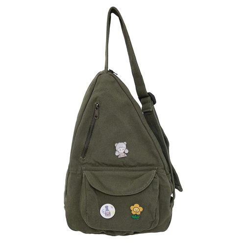 PRAGARI Sling Bag for Women Crossbody Backpack Shoulder Chest Bag Daypack Small Green Travel Canvas Casual Hiking Outdoor