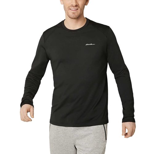 Eddie Bauer Men's Active Tee Crewneck Moisture Wicking Long Sleeve T-Shirt - Black Medium