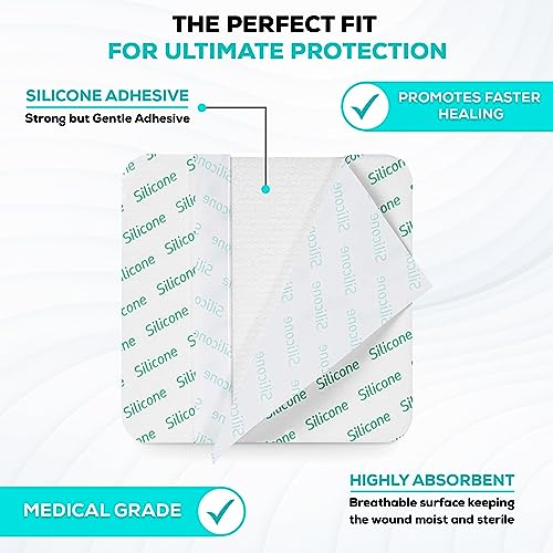 MedVance Silicone Adhesive Foam Dressing Without Border, 6"x6", Box of 5