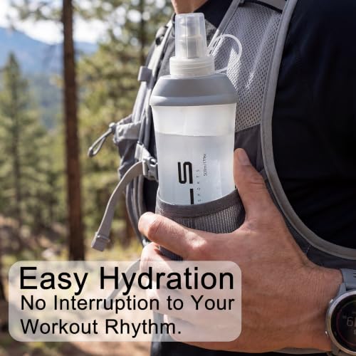 WRELS Collapsible Water Bottle 350ml Pink for Running, Cycling & Hiking