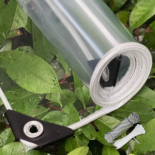 8x10 Heavy Duty Clear Tarp 15MIL Waterproof with Grommets - SHADEPLUS