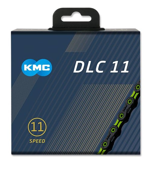 KMC 11-Speed DLC11 Series High-Performance Chain | for Road/Mountain/Gravel | Shimano, SRAM, and Campagnolo Compatible | 116 Links, Missing Link Included |Black