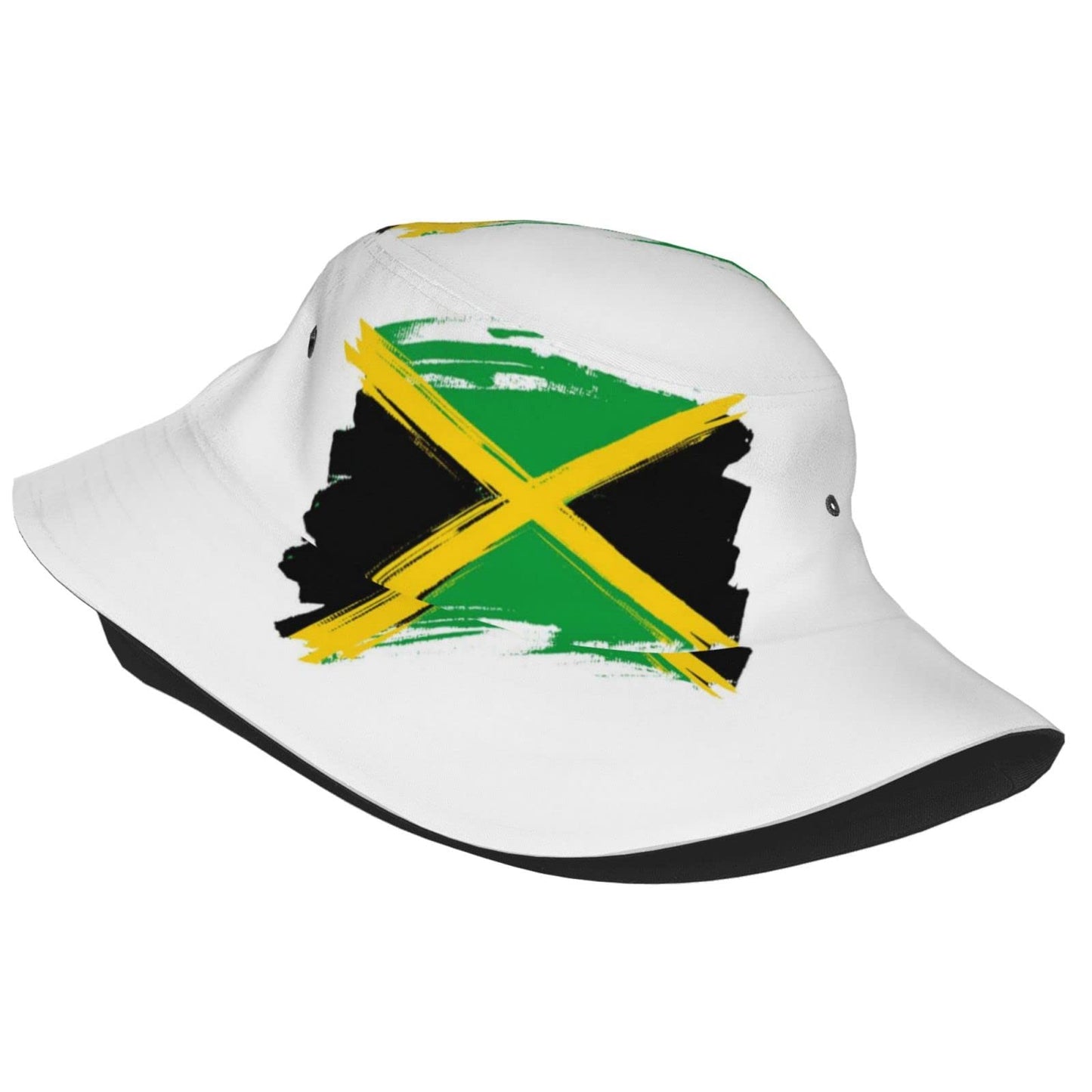 Jamaica Flag Bucket Hat for Mens Womens Summer Sun Hat Abstract Fisherman Cap Beach Packable Hat Outdoor Travel Sun Caps，Green