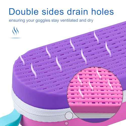Swim Goggle Case For Swimming Goggles, Silicone Protective Cases with Drain Hole for Goggles,Swim Goggles Case with Lanyard