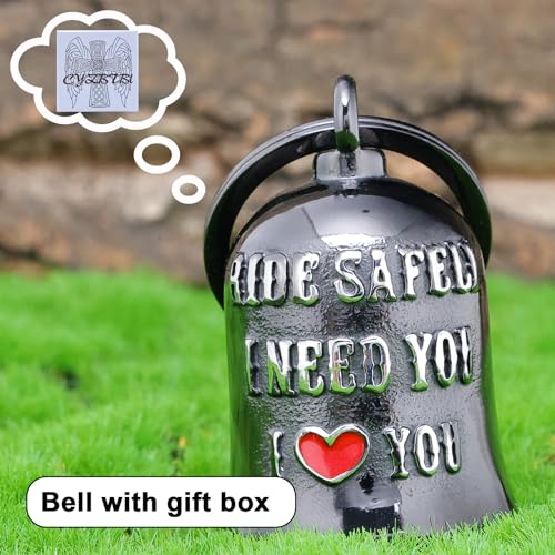 Motorcycle Angel Bell for Men & Women Black Silver Biker Safety Accessory