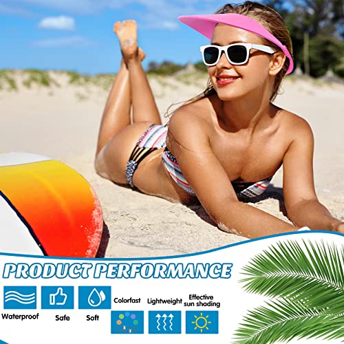 Hanaive 9 Pcs Foam Sun Visors for Women and Kids - Classic Colors