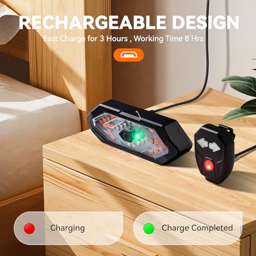Bike Tail Light with Turn Signals USB Rechargeable Bike Turn Signals 120 Lumens Ultra Bright LED Turn Signals for Bicycle 5 Mode with 10PCS Safety Reflective Tape for Night Riding Bicycle