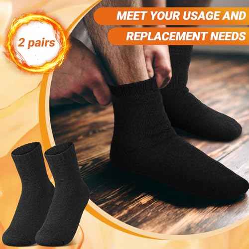 Sintege 2 Pairs Winter Thermal Fuzzy Socks Heated Thick Insulated Socks Men Women for Ski Hiking