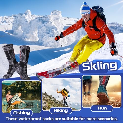 Unisex Waterproof Breathable Socks - X-Large Grey for Outdoor Activities