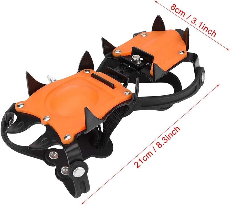 Traction Ice Cleats, Anti-Slip 10 Toothed Snow Crampons Ice Footwear for Mountaineering, Ice Climbing, Camping, Hiking Crampons for Hiking Boots
