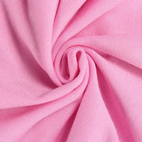 GEMBERA Women's Fitted Pink Short Sleeve Scoop Neck T-Shirt - X-Large
