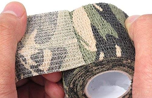 AIRSSON 6 Rolls Camo Tape Camouflage Form Wrap 1.96'' x 177'' Self-Adhesive Camo Stretch Bandage for Flashlights Bicycle Camera