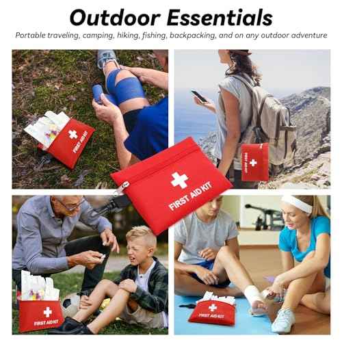 Faylapa 12Pcs Mini Empty First Aid Bag, 7.8x5.5 inches Travel Pouch Bag for Travel, Home, Office, Vehicle, Camping, Outdoor (Bag Only)