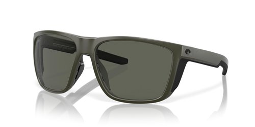 Costa Man Sunglasses Matte Olive Frame, Gray Lenses, 62MM