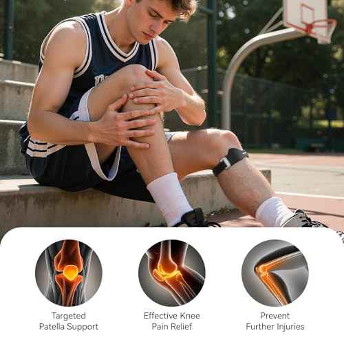 Patellar Tendon Support Strap [Stronger Support & Non-Slip] Knee Brace Patella Band for Running Hiking Basketball Gym Fitness Tennis Badminton Cycling