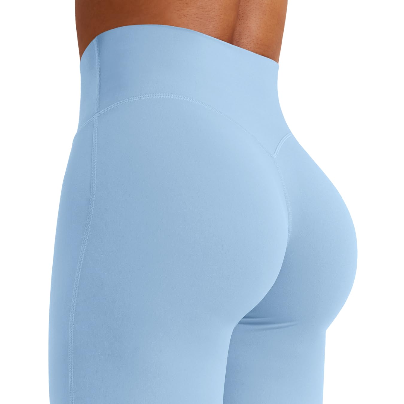 YEOREO Workout Leggings Womens No Front Seam Straight Leggings 35" High Waist Buttery Eddiy Gym Yoga Pants Airy Blue L