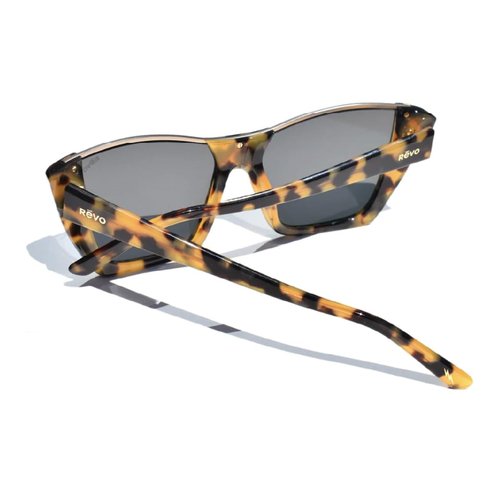 Revo Sunglasses x Kendall Toole: Polarized Lens with Handmade Eco-Acetate Pantoscopic Frame, Crosby, Tortoise Frame with Graphite Lens