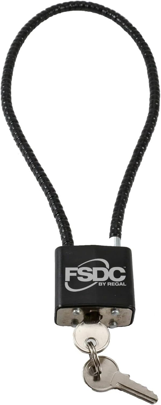 (Firearm Safety Devices - FSDC-CL1020RKD 15" Gun Cable Lock with 2 Keys - California DOJ Approved Lock - Scratch-Resistant Plastic Body & Cable Cover