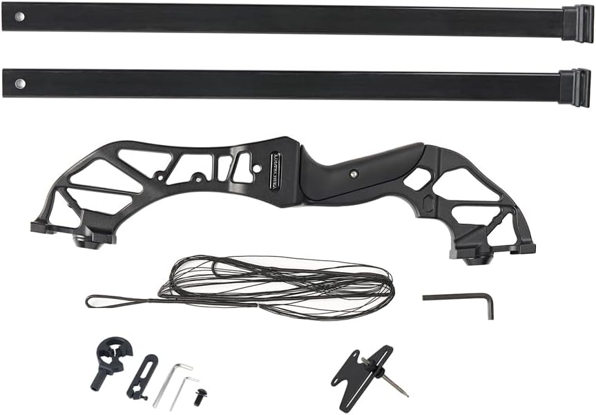 Toparchery Archery Takedown Recurve Bow Hunting Long Bow Alloy Riser - Right Hand Black - Draw Weight 30lbs 40lbs - with Arrow Sight, Arrow Brush